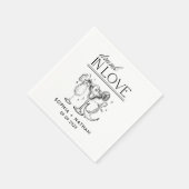 Drink in liefde gepersonaliseerde strand bruiloft  servet (Hoek)