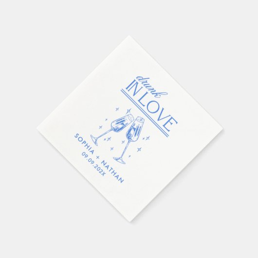 Drink in liefde gepersonaliseerde strand cocktail  servet (Hoek)
