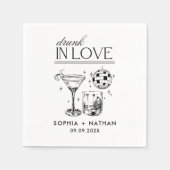 Drink in liefde gepersonaliseerde strand cocktail  servet (Voorkant)