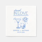 Drink in liefde gepersonaliseerde strand cocktail  servet (Voorkant)