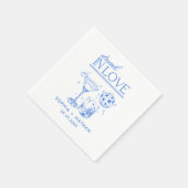 Drink in liefde gepersonaliseerde strand cocktail  servet (Hoek)