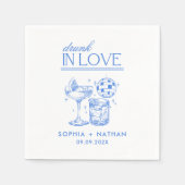 Drink in liefde gepersonaliseerde strand cocktail servet (Voorkant)