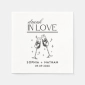 Drink in liefde gepersonaliseerde strand cocktail  servet (Voorkant)