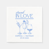 Drink in liefde gepersonaliseerde wijnglazen bruil servet (Voorkant)