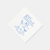 Drink in liefde gepersonaliseerde wijnglazen bruil servet (Hoek)