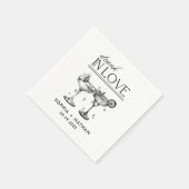 Drink in liefde gepersonaliseerde wijnglazen bruil servet (Hoek)