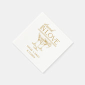 Drink in liefde gepersonaliseerde wijnglazen bruil servet (Hoek)