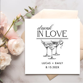 Drink in liefde gepersonaliseerde wijnglazen bruil servet