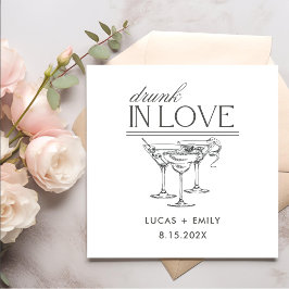 Drink in liefde gepersonaliseerde wijnglazen bruil servet