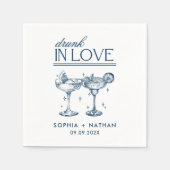 Drink in liefde gepersonaliseerde wijnglazen bruil servet (Voorkant)