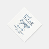 Drink in liefde gepersonaliseerde wijnglazen bruil servet (Hoek)