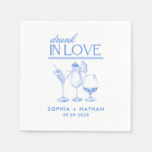 Drink in liefde gepersonaliseerde wijnglazen bruil servet (Voorkant)