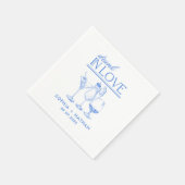 Drink in liefde gepersonaliseerde wijnglazen bruil servet (Hoek)