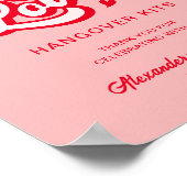 Drink in liefde kater kits rode en roze bruiloft poster (Hoek)