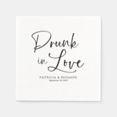 Drink in liefde moderne kalligrafie bruiloft servet (Voorkant)