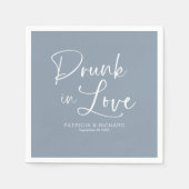 Drink in liefde moderne kalligrafie bruiloft servet (Voorkant)