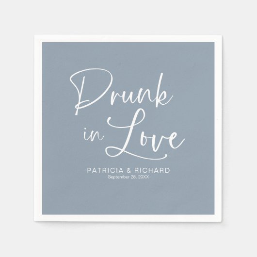 Drink in liefde moderne kalligrafie bruiloft servet (Voorkant)