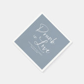 Drink in liefde moderne kalligrafie bruiloft servet (Hoek)