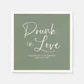 Drink in liefde moderne kalligrafie bruiloft servet (Voorkant)