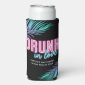 Drink in Liefde Neon Blauw & Roze Tropische Bach Seltzer Blikjeskoeler (Seltzer Voorkant)