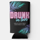 Drink in Liefde Neon Blauw & Roze Tropische Bach Seltzer Blikjeskoeler (Achterkant)