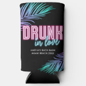 Drink in Liefde Neon Blauw & Roze Tropische Bach Seltzer Blikjeskoeler (Voorkant)