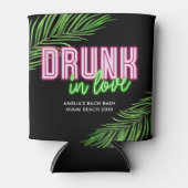 Drink in Liefde Neon Groen & Roze Tropische Bach Blikjeskoeler (Voorkant)