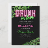 Drink in Liefde Neon Groen & Roze Tropische Bach Kaart (Voorkant)