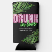 Drink in Liefde Neon Groen & Roze Tropische Bach Seltzer Blikjeskoeler (Achterkant)