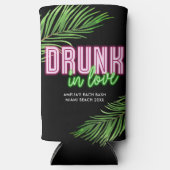 Drink in Liefde Neon Groen & Roze Tropische Bach Seltzer Blikjeskoeler (Voorkant)