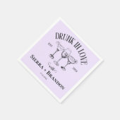 Drink in liefde Paarse gepersonaliseerde bruiloft  Servet (Hoek)