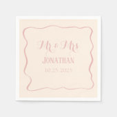 Drink in liefde personaliseren monogram bruiloft s servet (Voorkant)