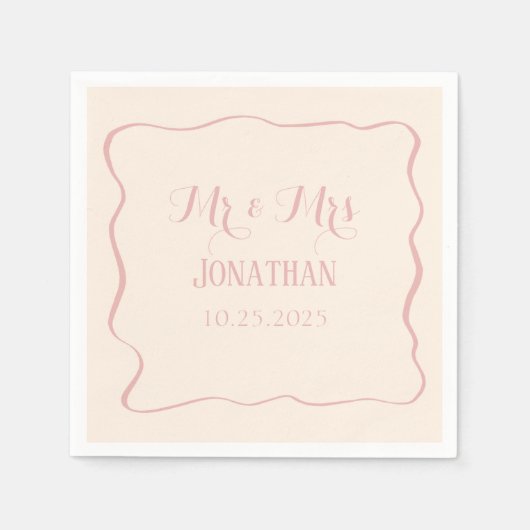 Drink in liefde personaliseren monogram bruiloft s servet (Voorkant)