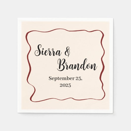 Drink in liefde personaliseren monogram bruiloft s servet (Voorkant)