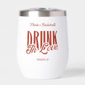 Drink in Liefde Rode Custom Bachelorette Wine Tumb (Voorkant)