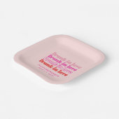 Drink in Liefde Roze Retro Bachelorette Party Papieren Bordje (Gebogen)