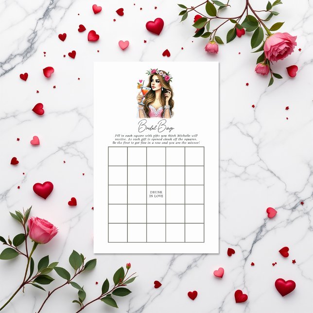 Drink in Liefde Vrijgezellenfeest Bingo Spel (Drunk in Love Bridal Shower Bingo Game)
