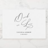 Drink in Liefde Zwart & Wit Trouwwijnfles Likeurfles Etiket (Enkel label)