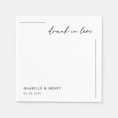 Drink in liefdesminimalistisch script en lijnhuwel servet (Voorkant)