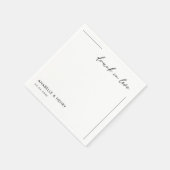 Drink in liefdesminimalistisch script en lijnhuwel servet (Hoek)