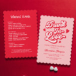 Drink in Love Bachelorette Kaart<br><div class="desc">Zet de toon voor een leuk Vegas vrijgezellenfeest met deze gepersonaliseerde 'Drink in Liefde' uitnodiging! Met een chique rode en roze vrijgezellenfeest thema, het is ideaal voor een Valentijn vrijgezellenfeest. Deze stijlvolle invitatie is de belichaming van een 'Drink in Liefde' vrijgezellenfeest, waarbij romance en plezier worden gecombineerd voor een onvergetelijk...</div>