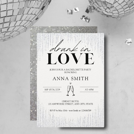 Drink in Love Bachelorette Party Invitation Kaart