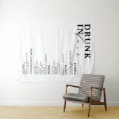 Drink in Love Black White WedBar Menu Sign Wandkleed (In Situ (horizontaal))
