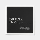 Drink in Love Black White Wedding Servet (Voorkant)