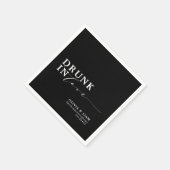 Drink in Love Black White Wedding Servet (Hoek)