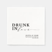 Drink in Love Black White Wedding Servet (Voorkant)