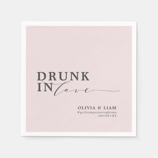 Drink in Love Blush Soft Pink Weddenschap Servet (Voorkant)