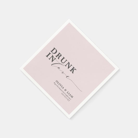 Drink in Love Blush Soft Pink Weddenschap Servet (Hoek)