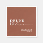 Drink in Love Burnt Oranje Wedding Servet (Voorkant)