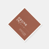 Drink in Love Burnt Oranje Wedding Servet (Hoek)